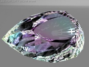 pear diamond gem Model 3D