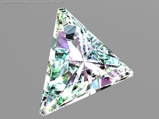 triangle shaped diamond gem 3D 模型 .c4d .max .obj .3ds .fbx .stl .blend 