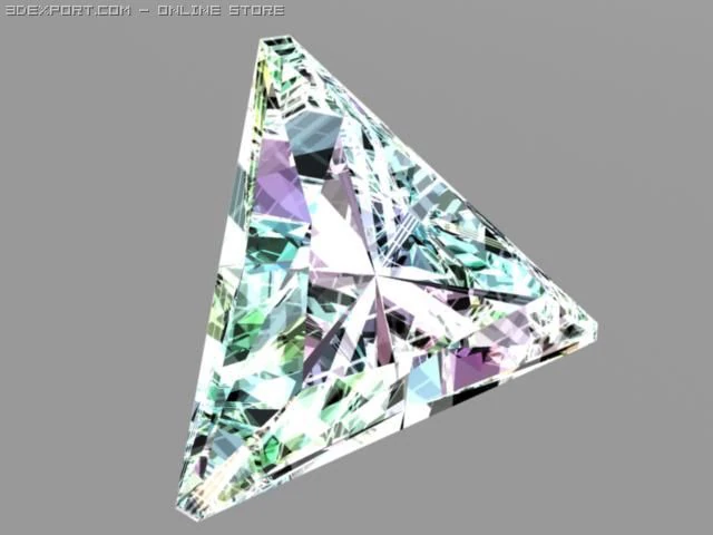 triangle shaped diamond gem 3D Model .c4d .max .obj .3ds .fbx .stl .blend
