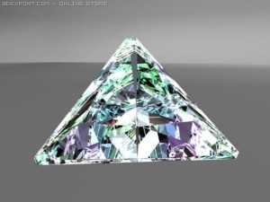 triangle shaped diamond gem 3D 模型