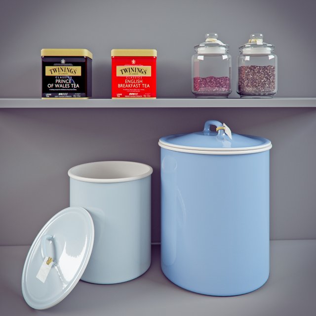 tea and tableware 3D मॉडल .c4d .max .obj .3ds .fbx .stl .blend 