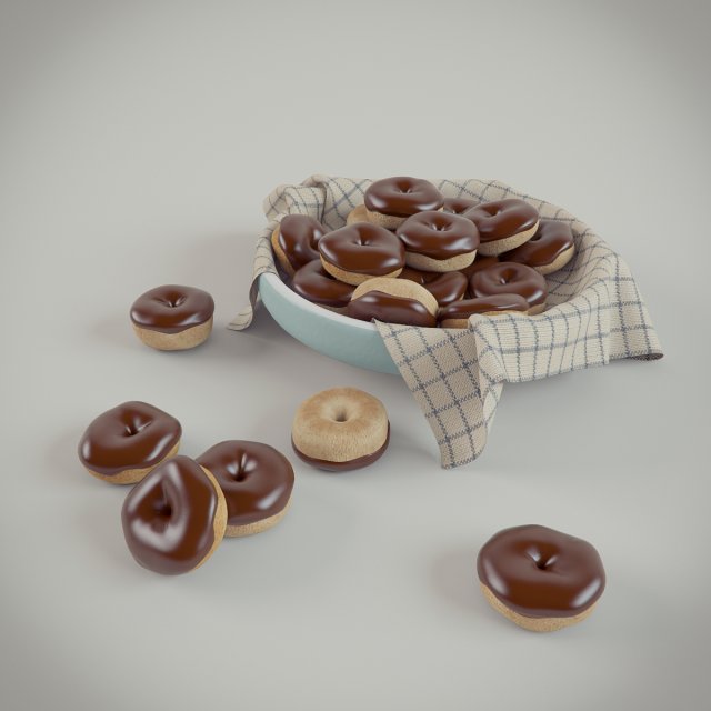 donuts Modello 3D .c4d .max .obj .3ds .fbx .stl .blend 