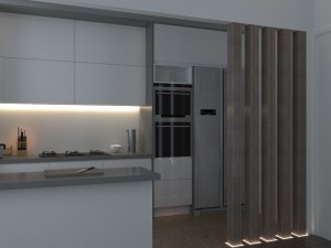 grey and white kitchen 3D 모델