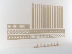 wooden fence postcaptopperboard 3D Model