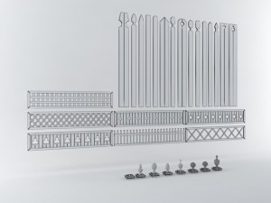 wooden fence postcaptopperboard 3D Model