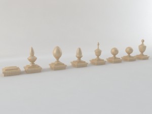 wooden fence postcaptopperboard 3D Model