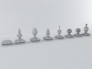 wooden fence postcaptopperboard 3D Model