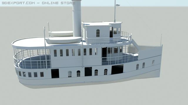 old steam ship 3D Model .c4d .max .obj .3ds .fbx .stl .blend 