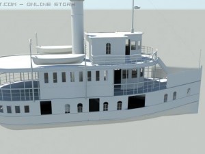old steam ship Model 3D