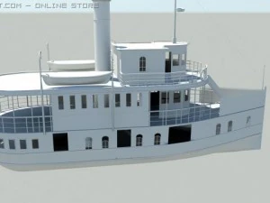 kapal uap tua Model 3D