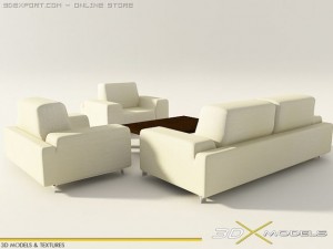 modern living 01 3D 模型