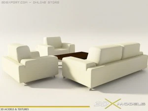 modern living 01 3D Model