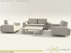 modern living 01 3D 模型