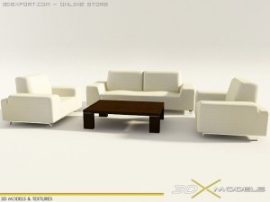 modern living 01 3D 模型