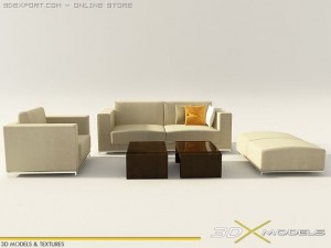 modern living 03 Modello 3D