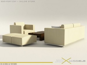 modern living 03 Modello 3D