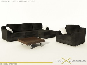 modern living 04 3D 模型
