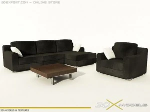 modern living 04 3D Model