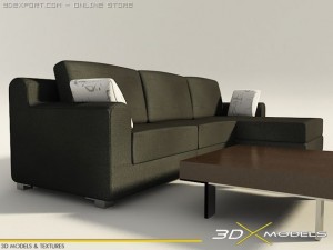 modern living 04 3D 模型