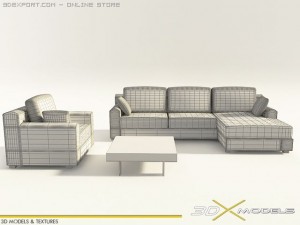 modern living 04 3D 模型