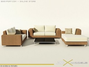 modern living 05 3D 模型