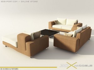 modern living 05 3D 模型