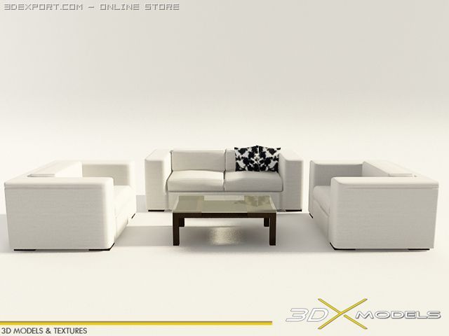 modern living 06 3D 模型 .c4d .max .obj .3ds .fbx .stl .blend 