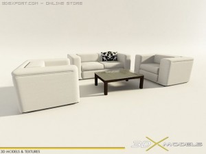 modern living 06 3D 模型