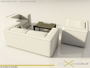 modern living 06 3D 模型
