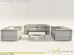 modern living 06 3D 模型