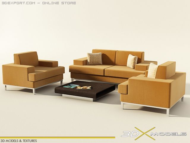 modern living 9 3D Model .c4d .max .obj .3ds .fbx .stl .blend 