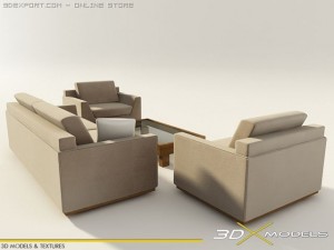 modern living 11 3D 모델
