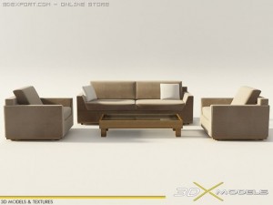 modern living 11 3D 모델