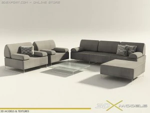modern living 14 3D Model