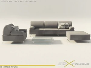 modern living 14 3D Model