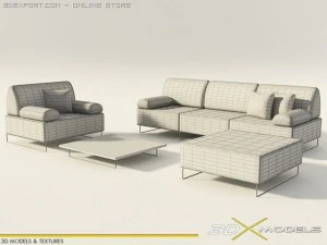 modern living 14 3D Model