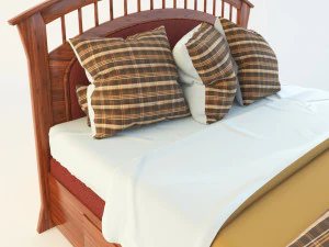 wooden bed 3D Model