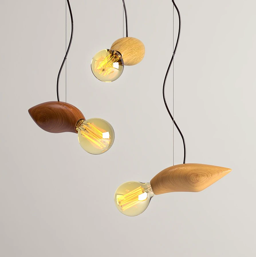 edison wood lamp 3D Model .c4d .max .obj .3ds .fbx .stl .blend 