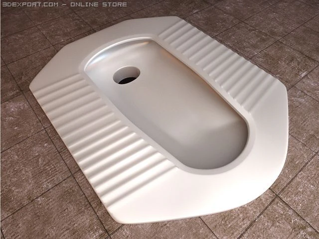 asian toilet 3D Model .c4d .max .obj .3ds .fbx .stl .blend 