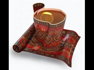 cup in the form of rolled carpet 3D Model
