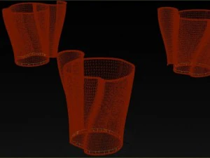 cups in the form of rolled carpet 3D Model
