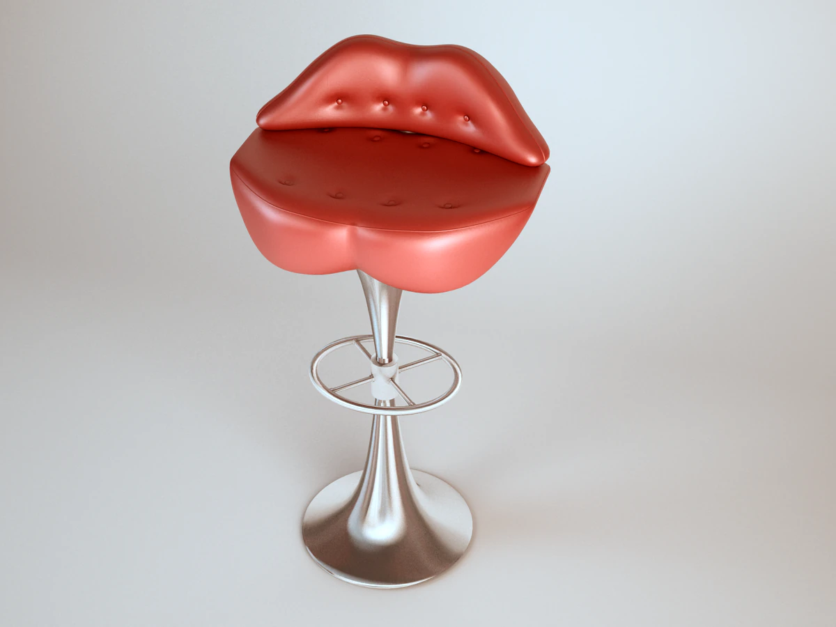 lips bar chair 3D Model .c4d .max .obj .3ds .fbx .stl .blend