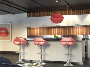 lips bar chair 3D 모델