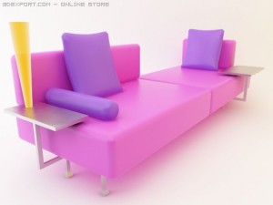 sofa purple 3D-Modell