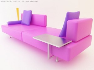sofa purple 3Dモデル