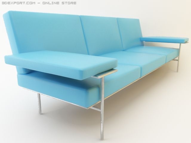 sofa blue Model 3D .c4d .max .obj .3ds .fbx .stl .blend 
