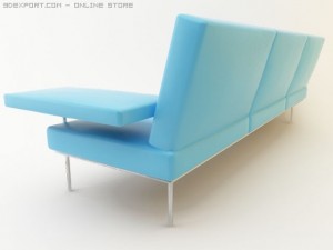 sofa blue Model 3D