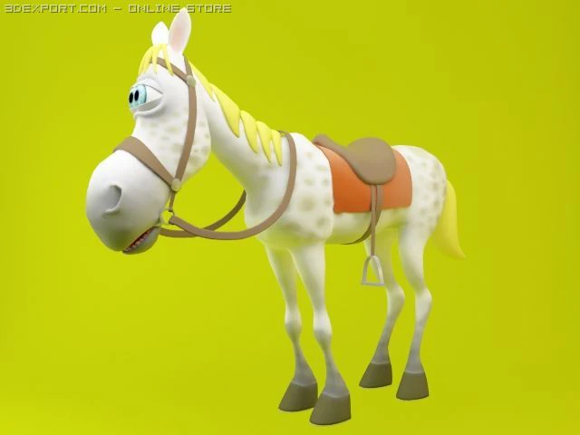 horse comic 3D Model .c4d .max .obj .3ds .fbx .stl .blend 