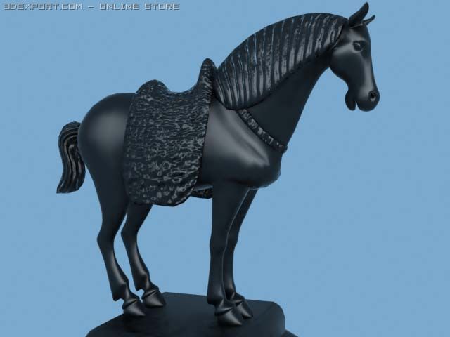 horse bronze Model 3D .c4d .max .obj .3ds .fbx .stl .blend 