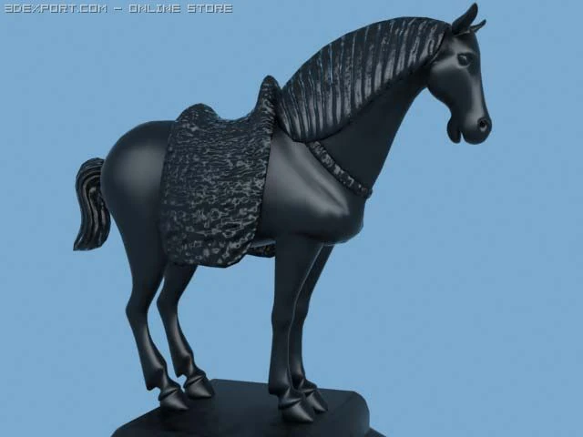 horse bronze 3D Model .c4d .max .obj .3ds .fbx .stl .blend 